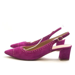 M. Gemi Penna Purple Studded Leather Slingbacks, Size US 11